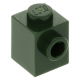 LEGO kocka 1x1 oldalán egy bütyökkel, sötétzöld (87087)
